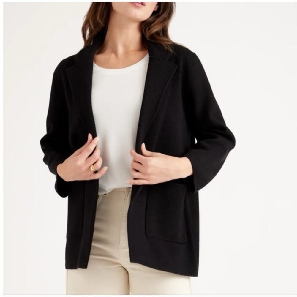 NWT Quince Black Women's Knit Blazer